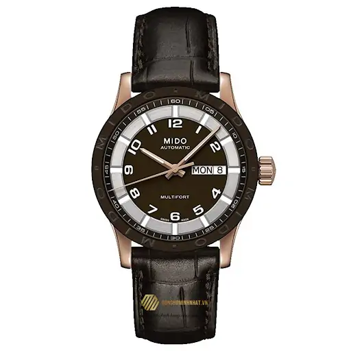 Mẫu đồng hồ dây da nam đẹp Unisex Mido Multifort Automatic Brown